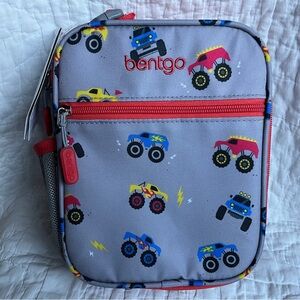 NWT Bentgo Insulated Lunch Tote Bag Box Gray Red Monster Truck Car Boys BPA-Free